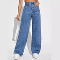 Pantalones vaqueros holgados de pierna ancha para mujer, estilo europeo y americano, de cintura alta, adelgazantes, combinables.