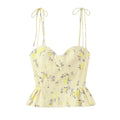 Top de corsé elegante y chic, de tirantes, estampado floral, sexy para fiestas y noches.