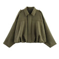 Chaquetas bomber para mujer, abrigos de moda con cuello vuelto, manga larga, abrigos holgados, prendas de abrigo vintage para mujer.