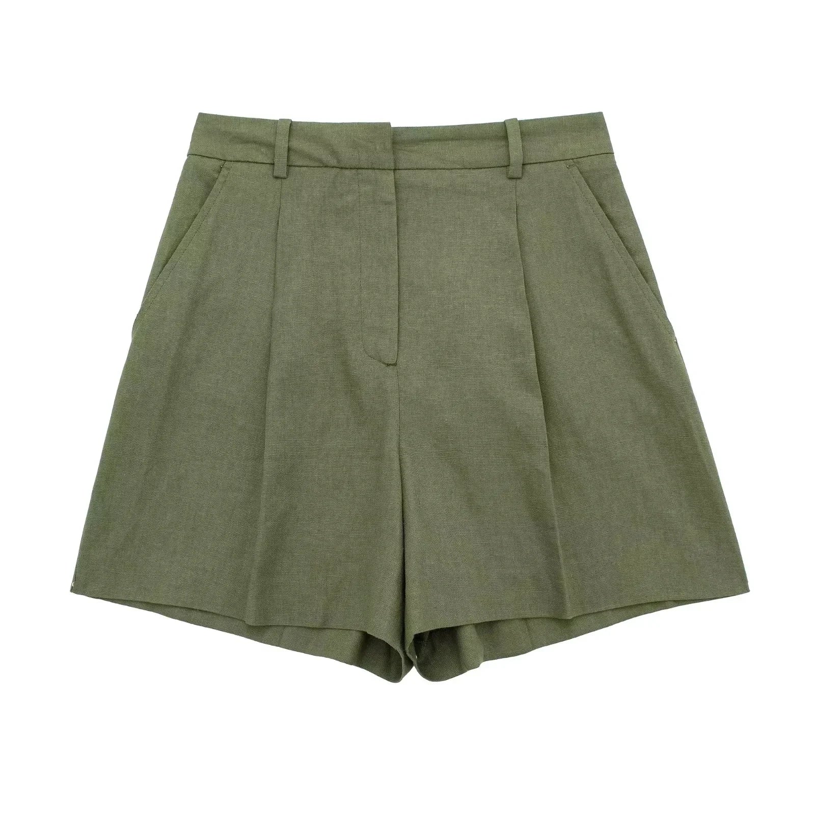 Conjunto elegante de 2 piezas para mujer: chaleco con cuello en V y botones, shorts ajustados, ideal para el verano, la oficina o para uso diario.